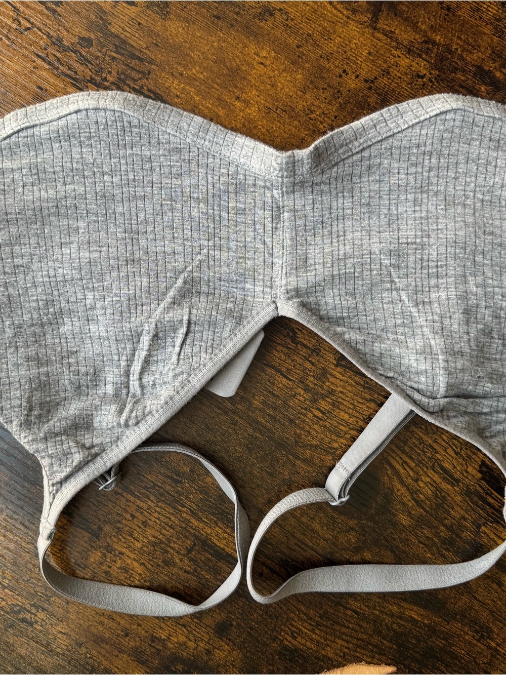 Negative Underwear Ribbed Cotton Wire-Free Bralette - Light Gray